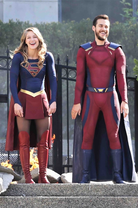 supergirl melissa benoist and chris wood know how ridiculous they look