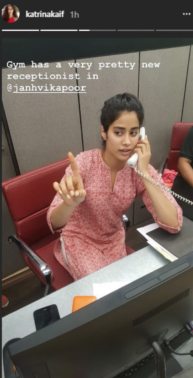 Katrina Kaif is in awe of her pretty gym receptionist, Janhvi Kapoor (see pic)