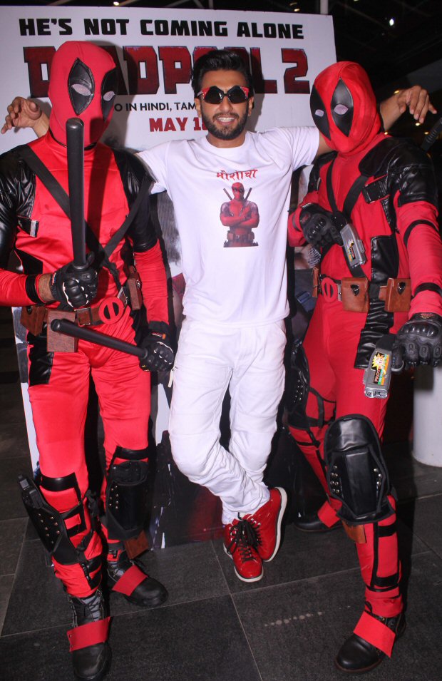 Ranveer Singh hosts a special screening for Deadpool 2 in the quirkiest tshirt