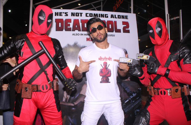 Ranveer Singh hosts a special screening for Deadpool 2 in the quirkiest tshirt
