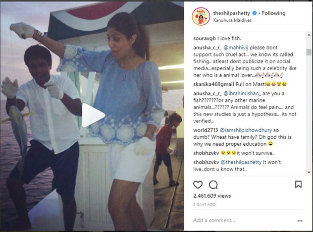 shilpa shetty gets trolled for fishing and she handles it like a boss!