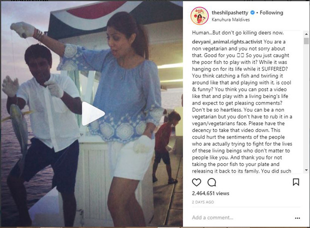shilpa shetty gets trolled for fishing and she handles it like a boss!