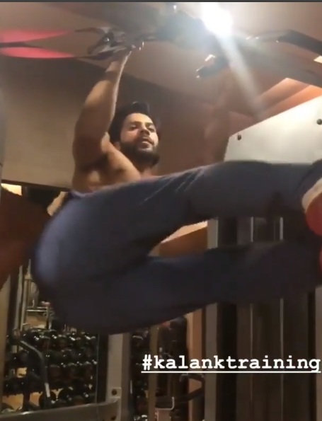 WATCH: Shirtless Varun Dhawan continues to train hard for Kalank