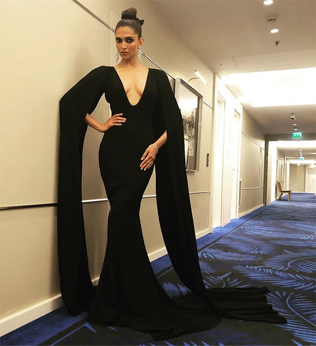 Deepika Padukone in Marcell Von Berlin black gown for Chopard party in Cannes 