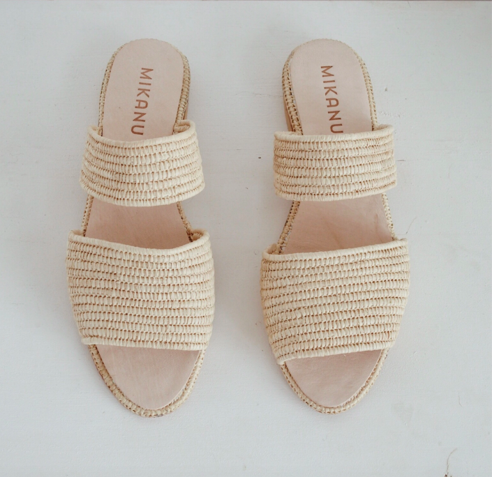 move over, basket bags: raffia shoes are taking over