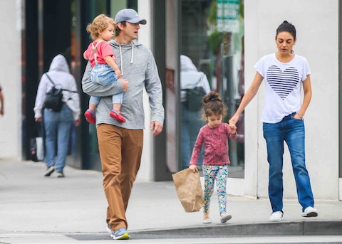 mila kunis and ashton kutcher are just mom and dad today