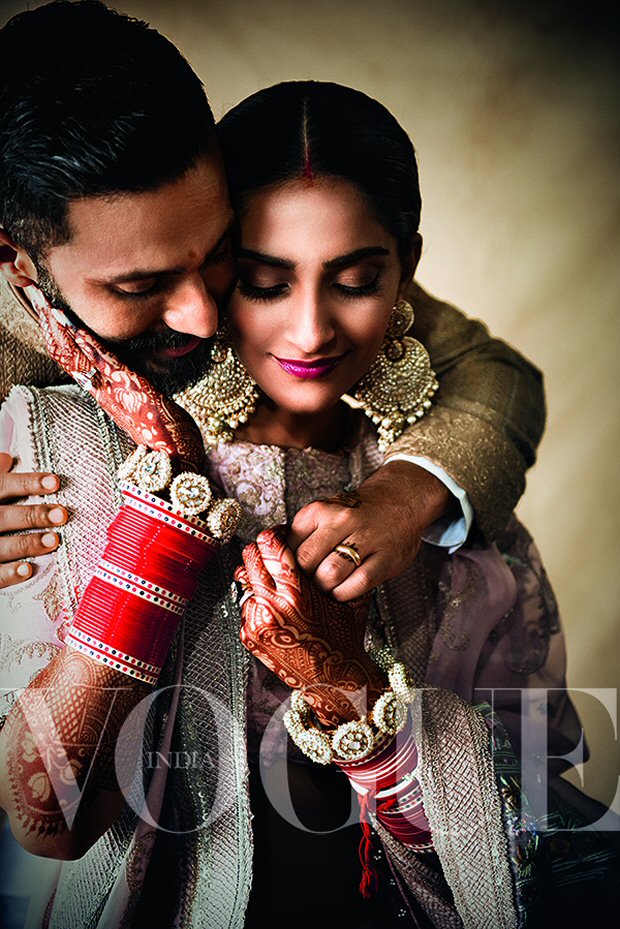 the wedding picture of sonam kapoor and anand ahuja is the cover of vogue this time and here’s how the couple got candid in the magazine!