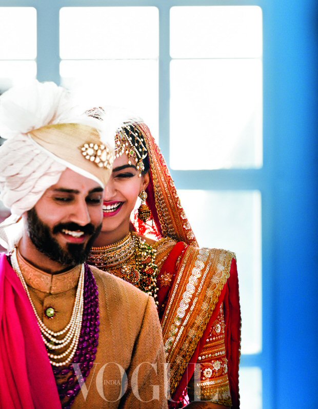 the wedding picture of sonam kapoor and anand ahuja is the cover of vogue this time and here’s how the couple got candid in the magazine!