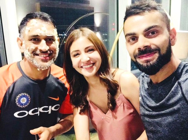 Anushka Sharma and Virat Kohli celebrate MS Dhoni's birthday in Cardiff