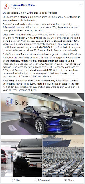 china, american automobile sales and trade wars