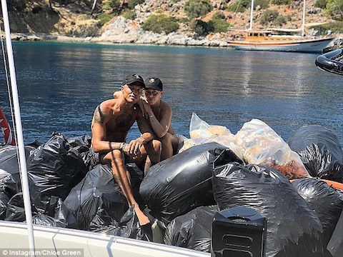 hot felon jeremy meeks and chloe green cleaned up a beach