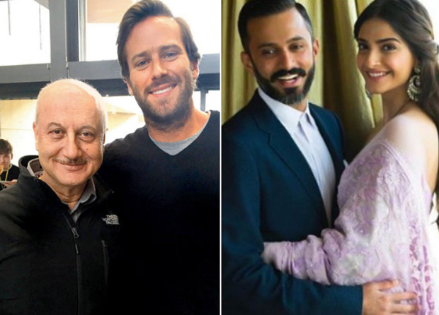 Anupam Kher introduces Sonam Kapoor - Anand Ahuja to Hollywood actor Armie Hammer and his family