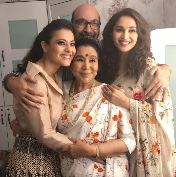 three is a company! madhuri dixit nene, kajol and asha bhosle come together on the sets of this reality show [see pic]