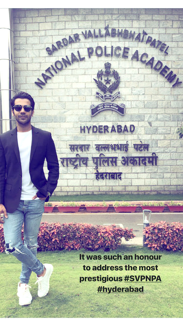rajkummar rao meets the officers at the national police academy