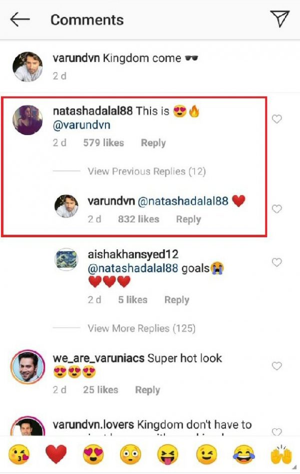 Varun Dhawan and Natasha Dalal indulge in social media love and fans can’t stop gushing about it