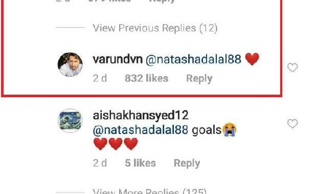 Varun Dhawan and Natasha Dalal indulge in social media love and fans can’t stop gushing about it