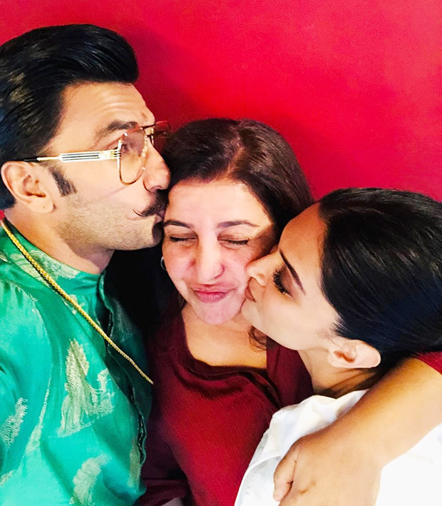 Ahead of their wedding, Deepika Padukone and Ranveer Singh strike a pose with Farah Khan