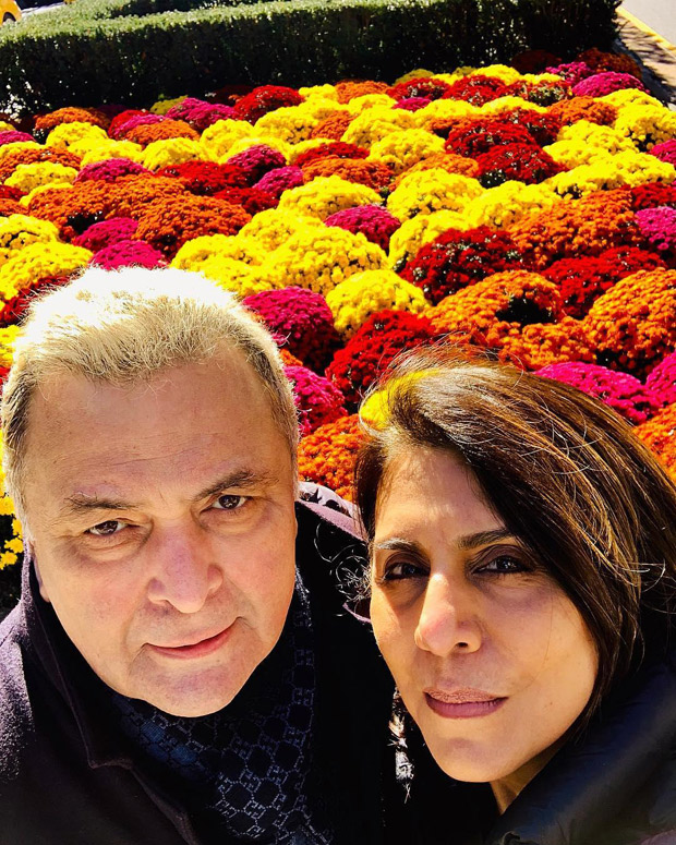 Rishi Kapoor and Neetu Kapoor enjoy sunny day surrounded by beautiful flowers in New York