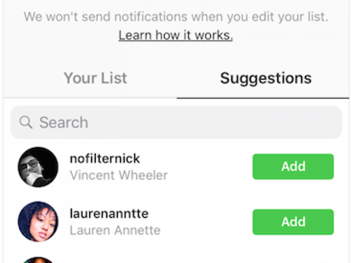 you can now create a “close friends” list on instagram