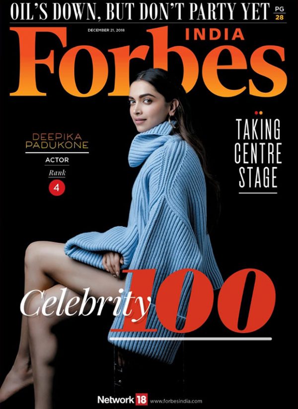 2018 forbes india celebrity 100: salman khan tops the list, deepika padukone is the only woman in top 10, while shah rukh khan & priyanka chopra’s ranks drop
