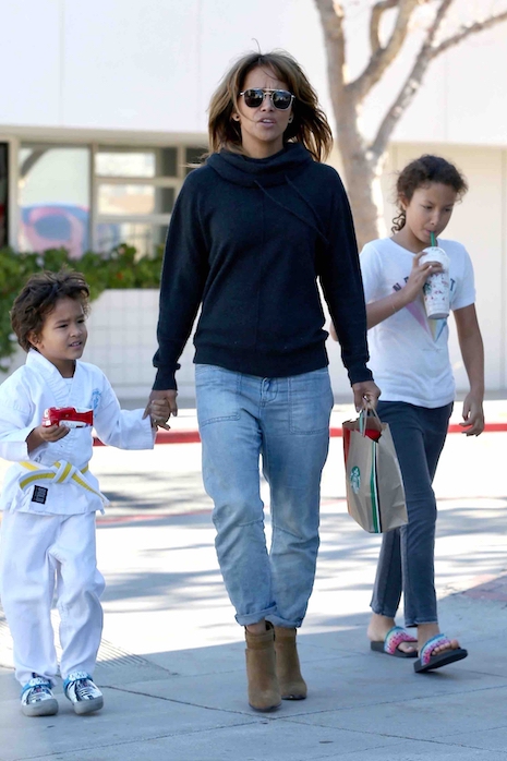 halle berry keeps herself and her kids in shape