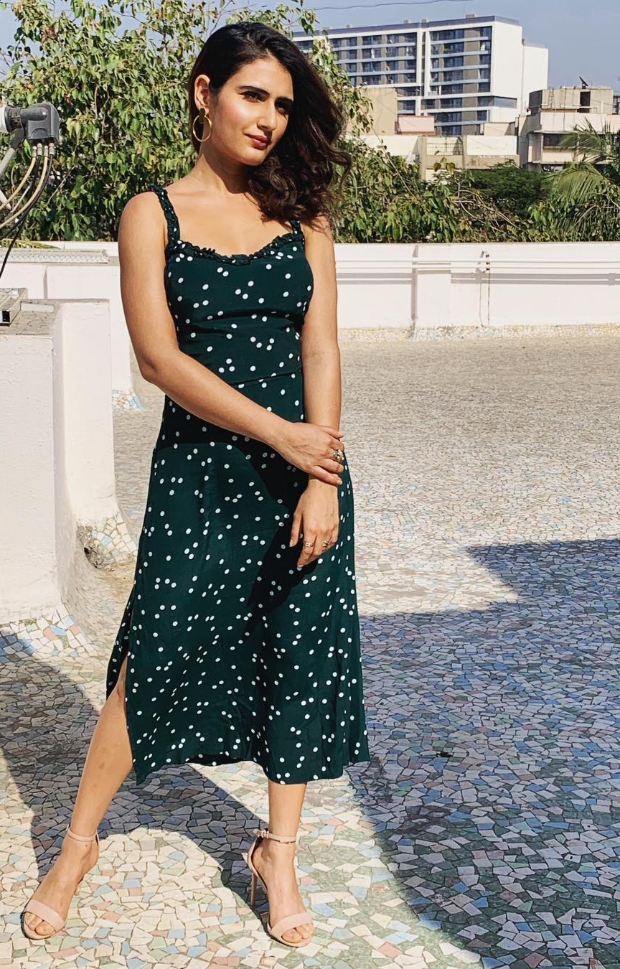 Fatima Sana Shaikh in Faithfull polka dot dress for Fossil event (1)