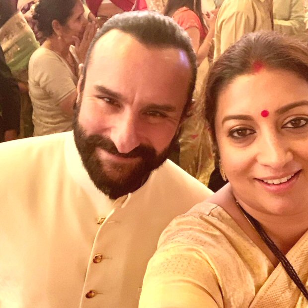 Smriti Irani clicks a selfie with Saif Ali Khan, reveals the advice he gave her 23 years ago