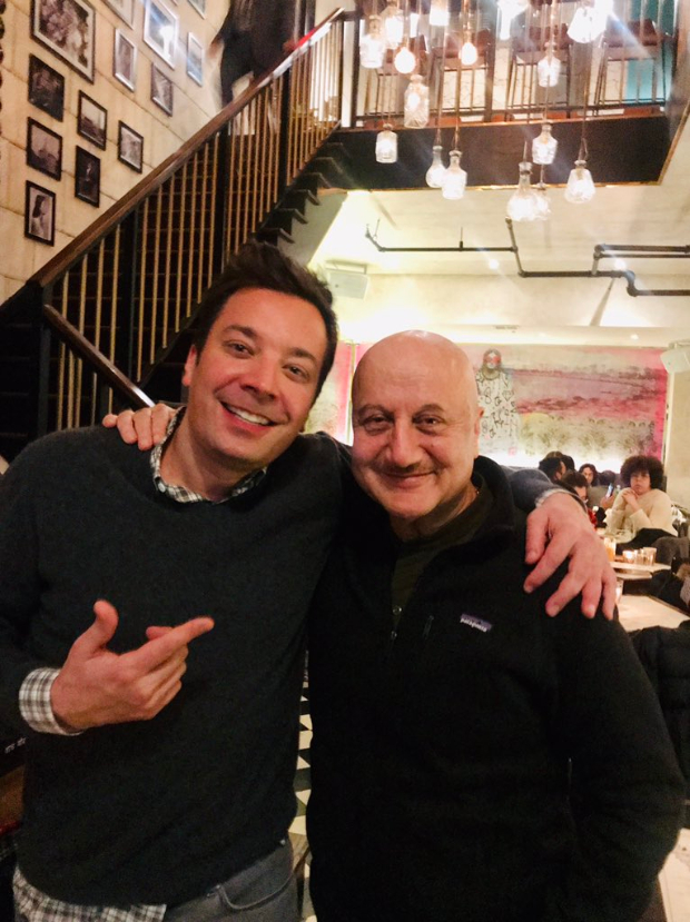 Anupam Kher meets The Tonight Show host Jimmy Fallon 