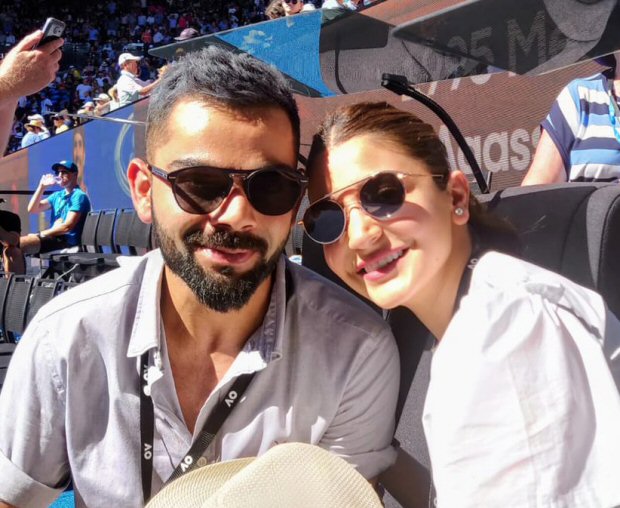 anushka sharma and virat kohli meet roger federer at australian open