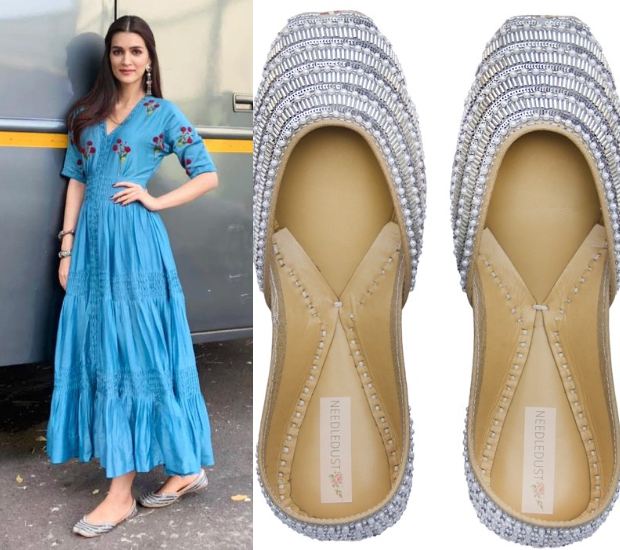 Kriti Sanon in The Right Cut and Needledust juttis for Luka Chuppi promotions (1)