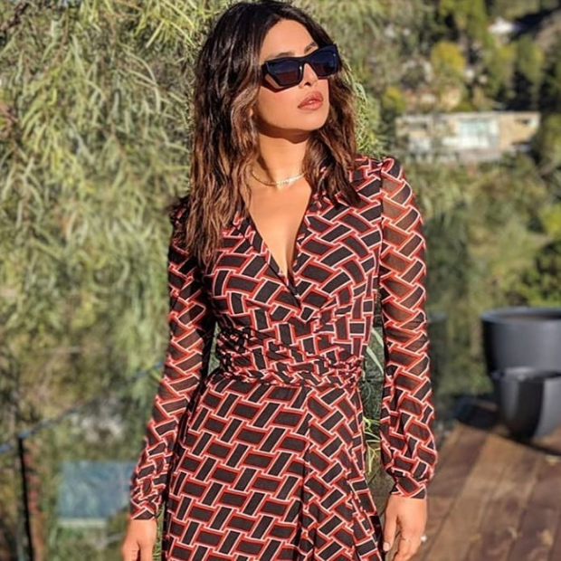 Priyanka Chopra in DVF for taping of her YouTube show in LA (1)