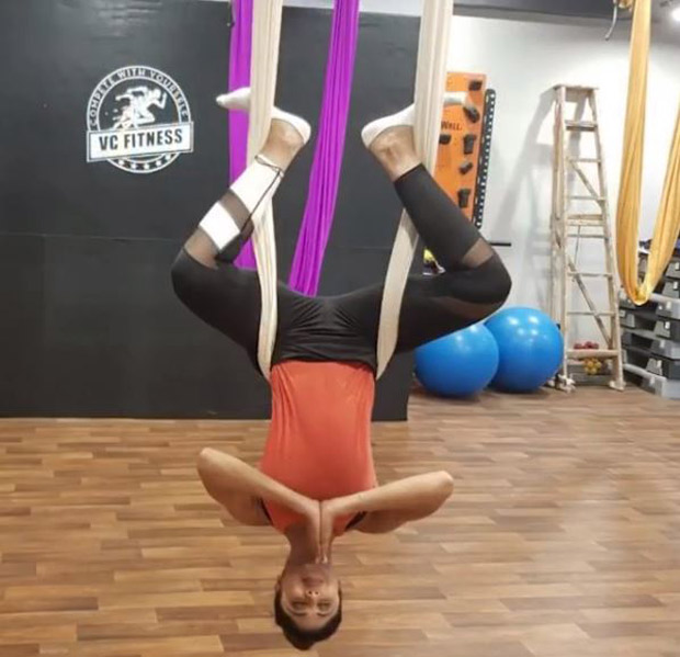 Shilpa Shetty Kundra tries Silk Yoga for the first time and she kills it like a pro