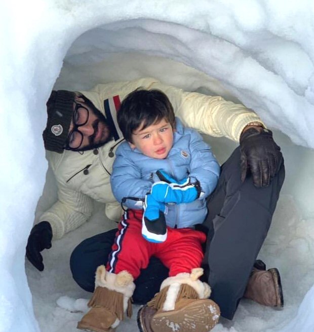 Taimur Ali Khan is a little 'snow baby' while enjoying with dad Saif Ali Khan in the Swiss Alps