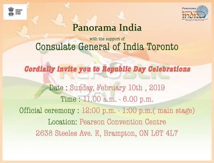 invitation 70th republic day of india celebrations on 10 february 2019