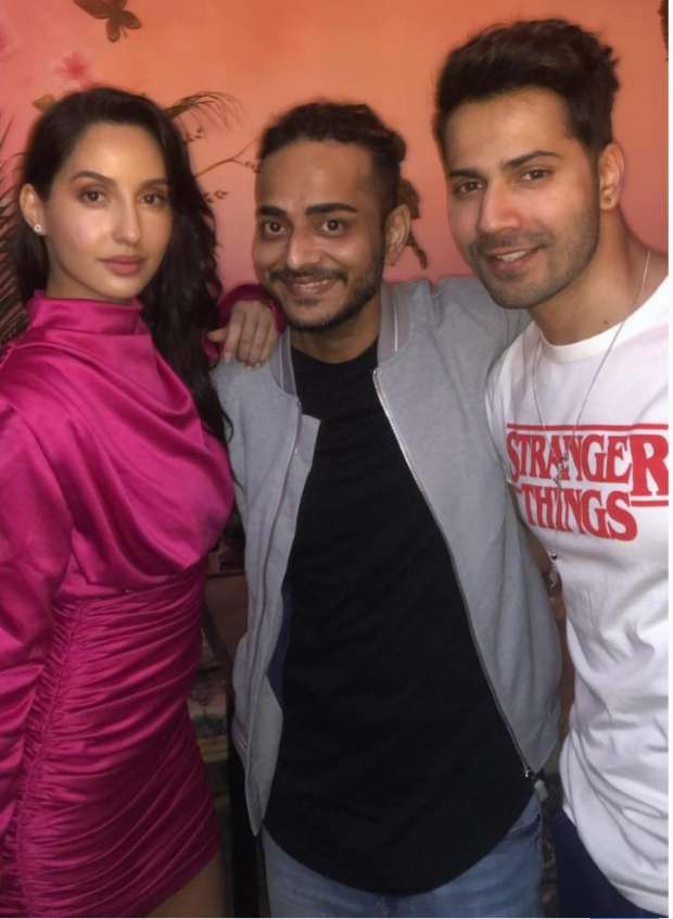 'Dilbar' girl Nora Fatehi rings her birthday with Street Dancer 3D duo Varun Dhawan and Bhushan Kumar