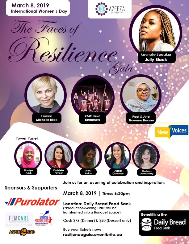 daily bread food bank & azeeza for women international women’s day ‘resilience’ gala