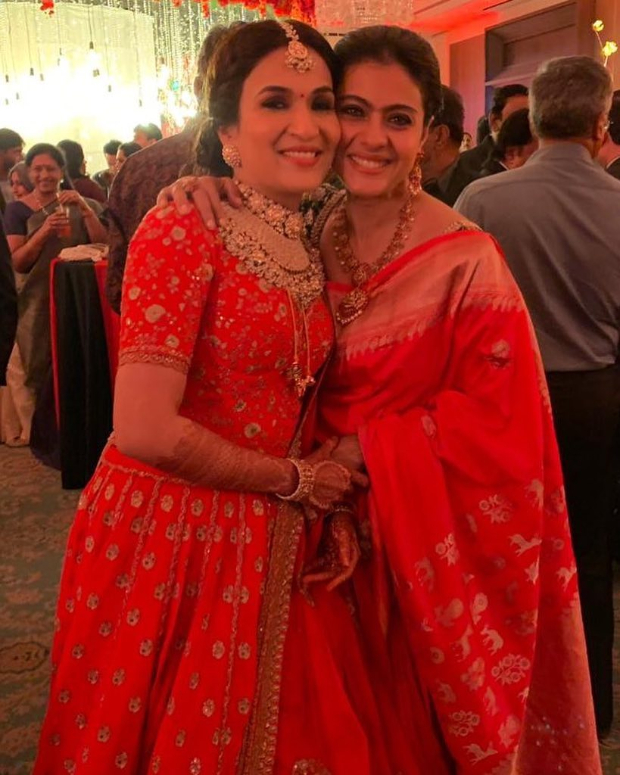 Kajol in Coloroso Weaves Banarasi saree for Soundarya Rajinikanth's wedding in Chennai (1)