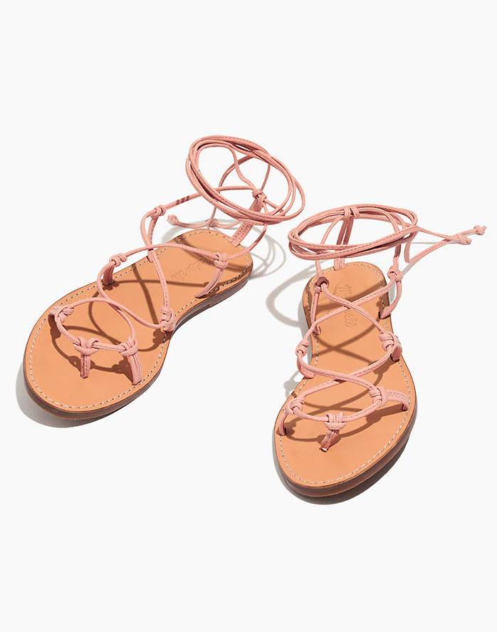 Flip Flops Lace Up Flats,