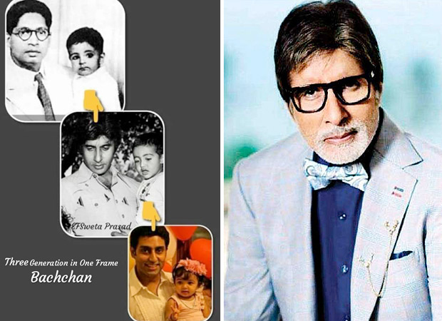 Amitabh Bachchan shares an UNMISSABLE throwback picture with Abhishek, Aaradhya and his dad