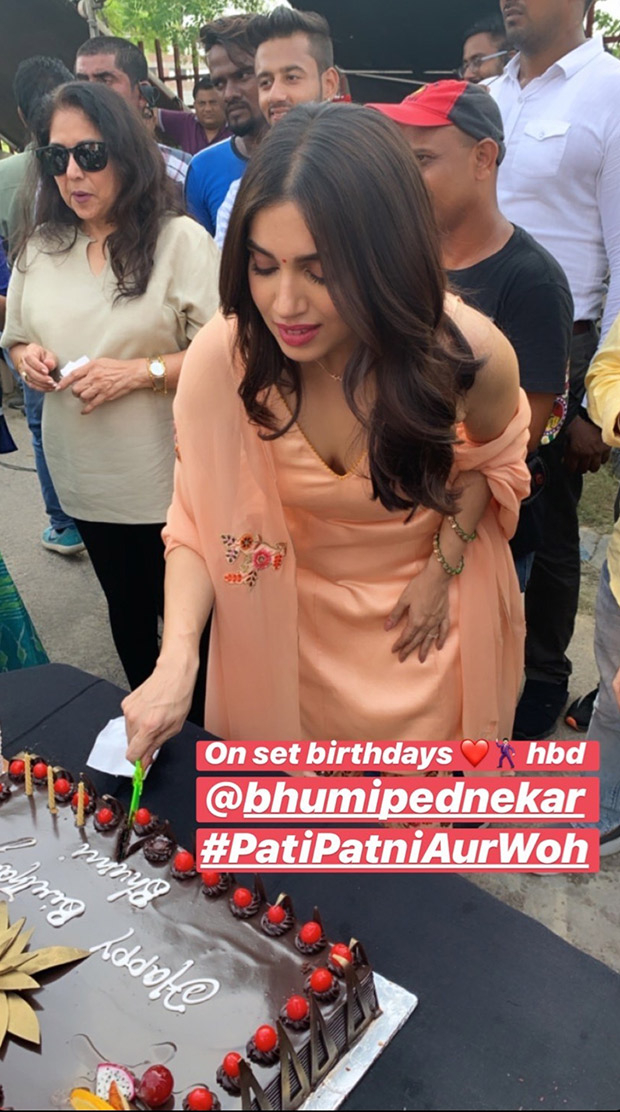 Pati Patni Aur Woh: Bhumi Pednekar celebrates her birthday on the sets with Kartik Aaryan and Ananya Panday