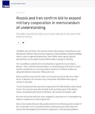 Growing Military Partnership Between Russia Iran,