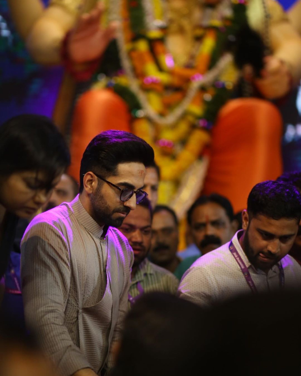  Ayushmann Khurrana, Nushrat Bharucha, Ekta Kapoor visit Lalbaugcha Raja to seek blessings ahead of Dream Girl release