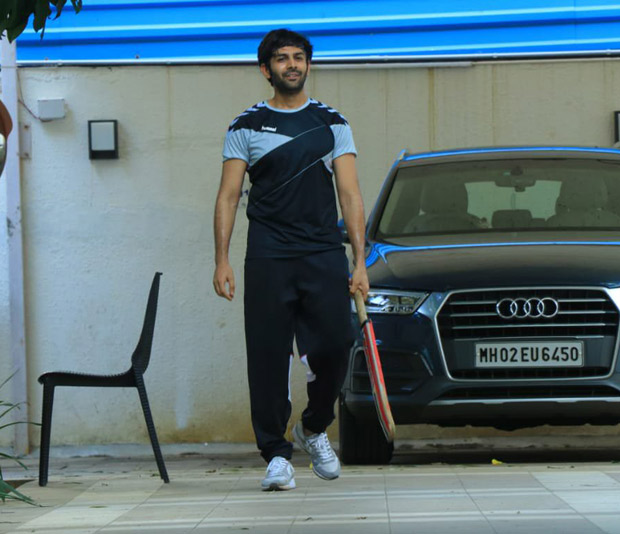 kartik aaryan engages in a game of cricket with his father; see pics