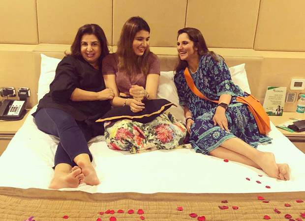 farah khan enjoys a girls’ night out with bff sania mirza and her sister anam mirza