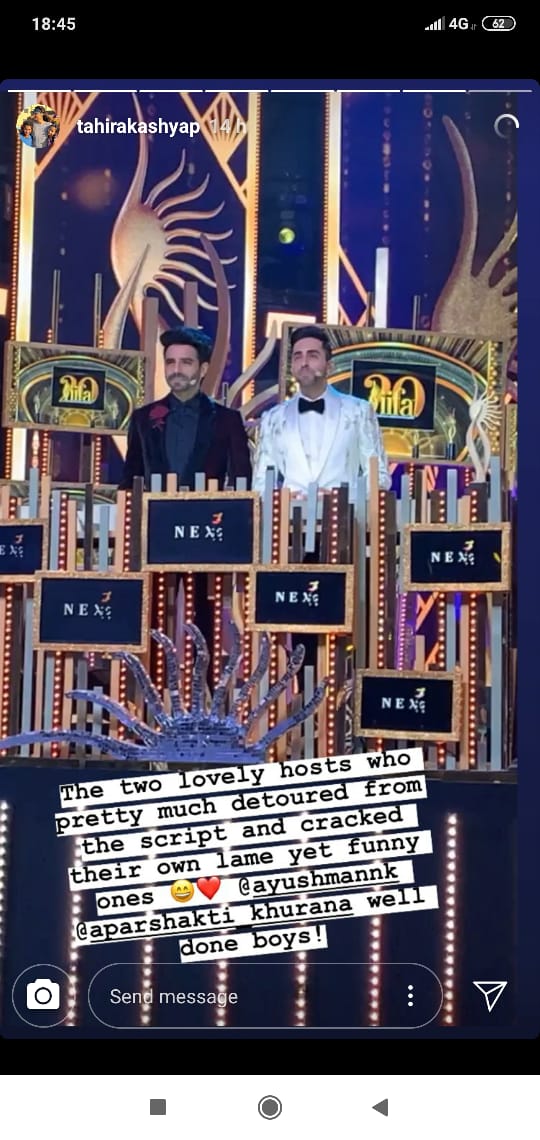 iifa 2019: hosts ayushmann khurrana and aparshakti khurrana forgot the script, reveals tahira kashyap