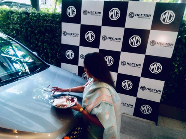 hema malini acquires a new set of wheels with the mg hector
