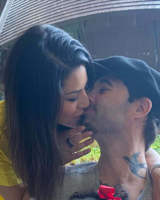 Sunny Leone gives a sweet kiss to husband Daniel Weber on his birthday