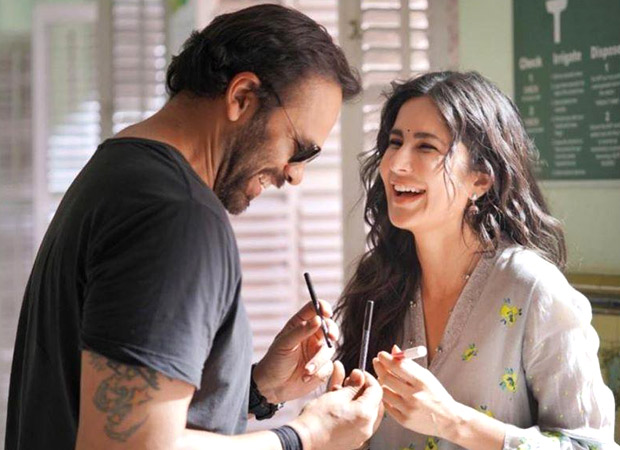 sooryavanshi: katrina kaif and rohit shetty look as happy as daises in this candid bts picture