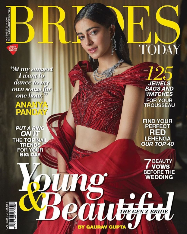 Young and Beauty! Ananya Panday stuns a red lehenga on the cover of Brides Today