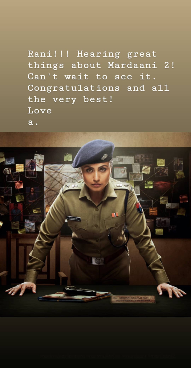 Aamir Khan congratulates Rani Mukerji on the success of Mardaani 2; says he can’t wait to watch it